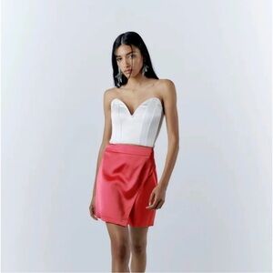 NWT Zara Satin Effect Wrap Skirt